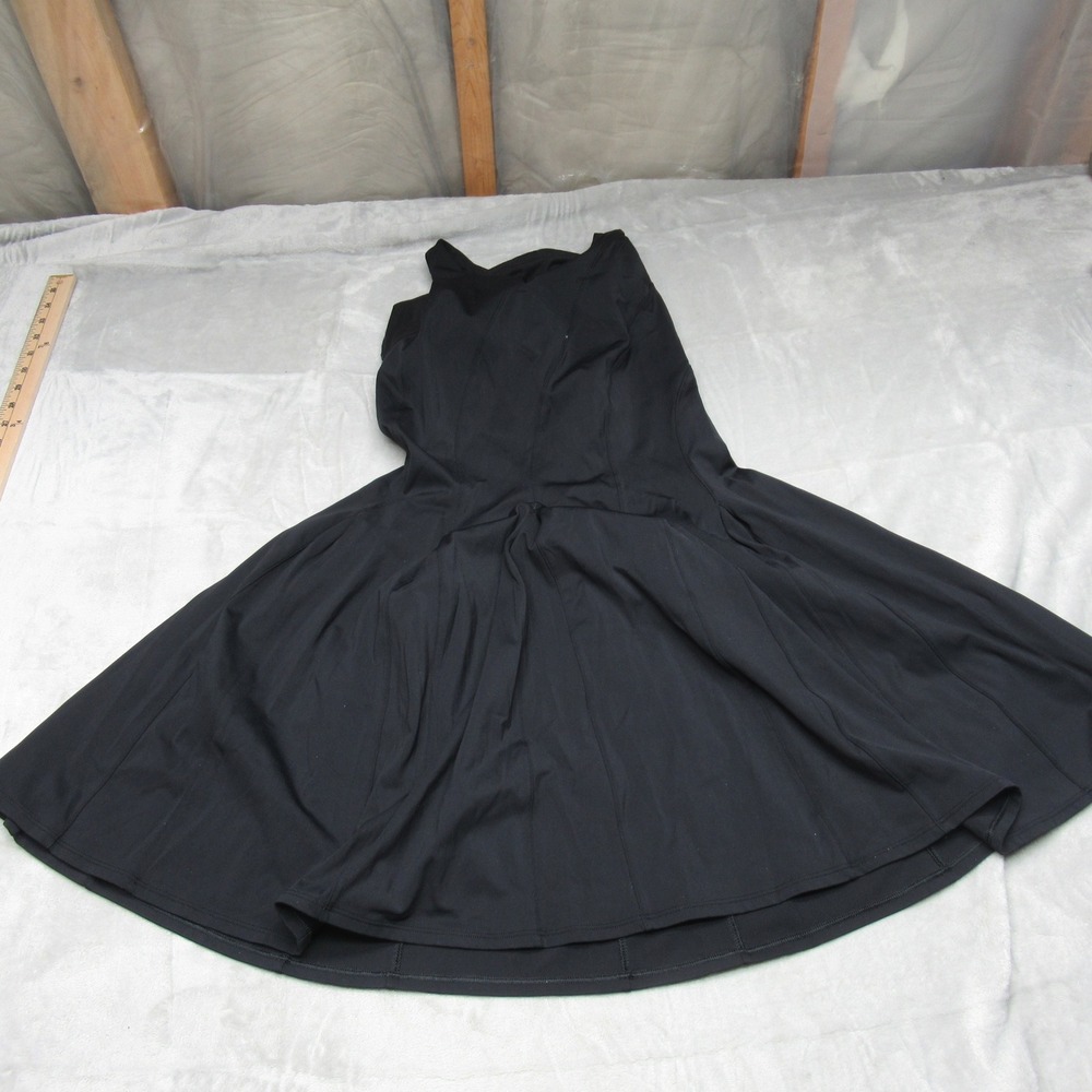 Lululemon Tennis Dress Womens 2? Black Sleeveless Racerback Pleated Skirt Active